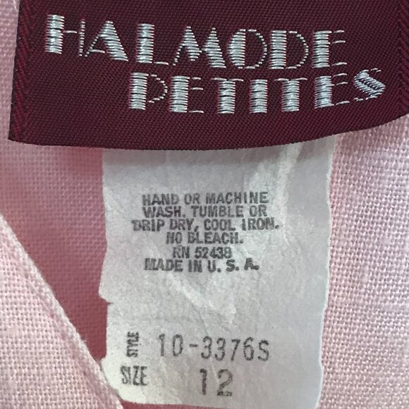 Halmode Petites Vintage Suit Embroidered Jacket Elastic Waist Skirt Pink Size 12 - Picture 11 of 11